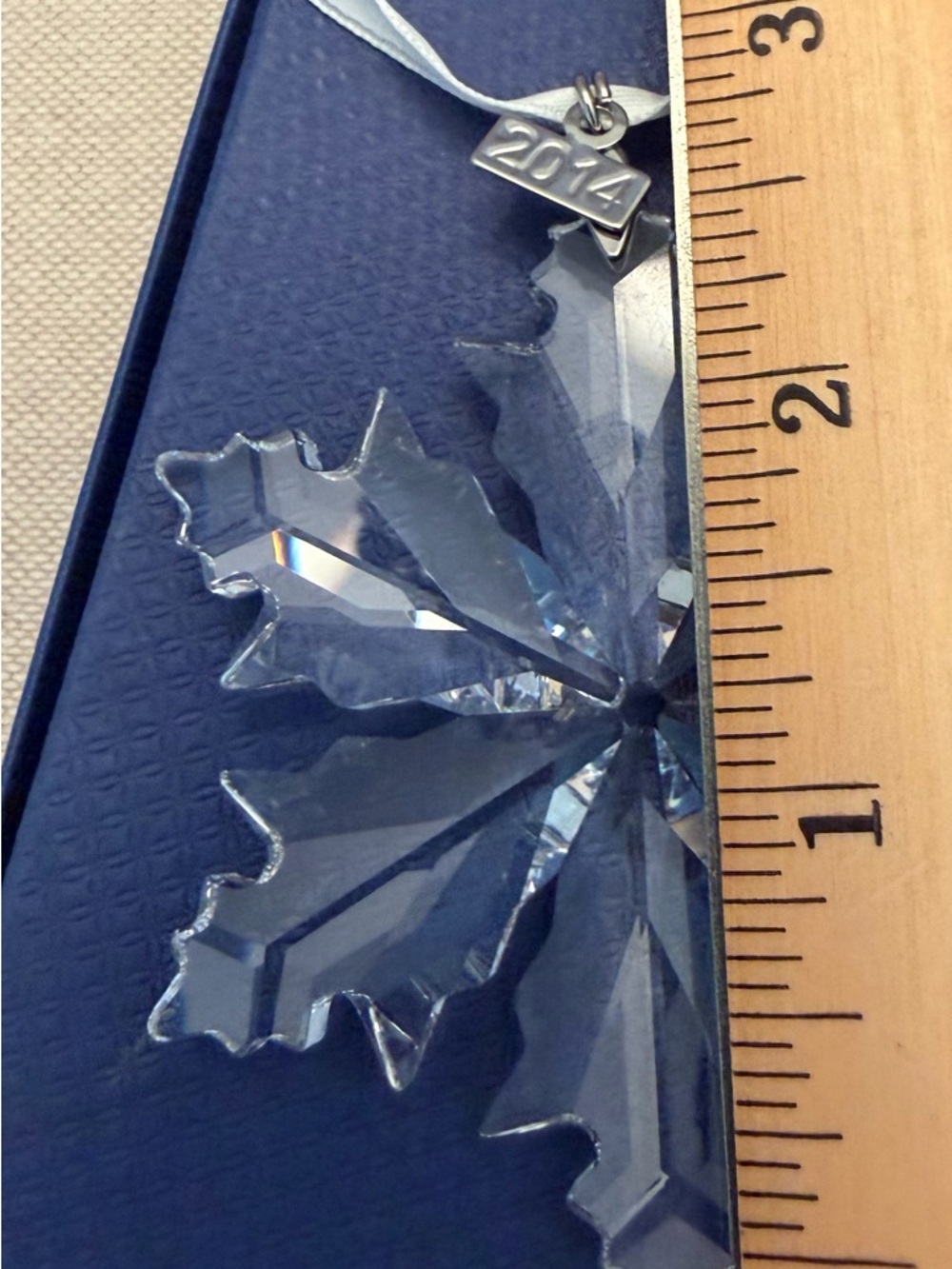 Swarovski 2014 SNOWFLAKE STAR Christmas Ornament Crystal In Box - Picture 7 of 9
